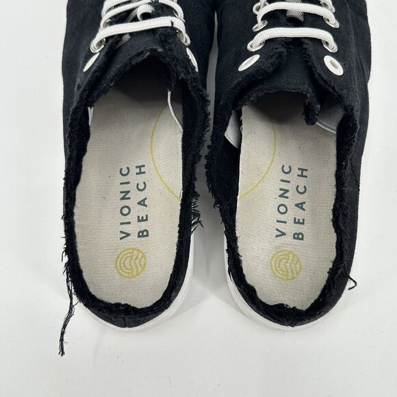 shoes beach breeze sneakers mules frayed hem slip ons black athletic 8 - Picture 5 of 8